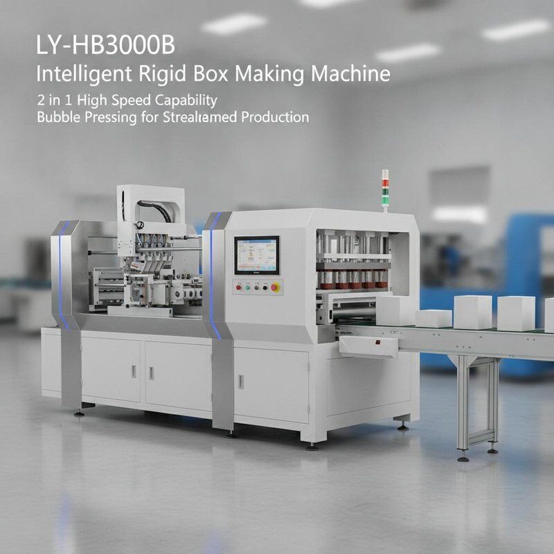 LY-HB3000B Inteligentna maszyna do produkcji sztywnych pudełek z możliwością szybkiego działania 2 w 1 i prasowaniem bąbelków w celu usprawnienia produkcji